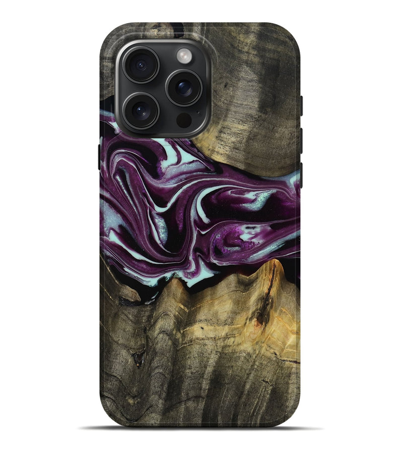 iPhone 16 Pro Max Wood Live Edge Phone Case - Lavon (Purple, 793126)