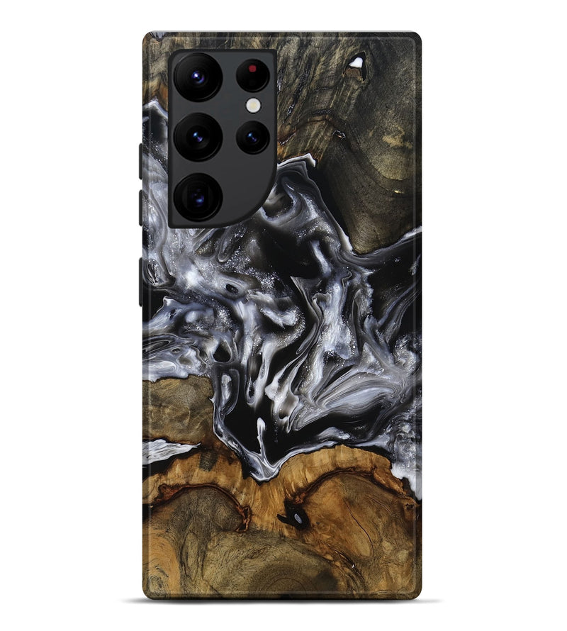 Galaxy S22 Ultra Wood Live Edge Phone Case - Yadiel (Black & White, 793138)