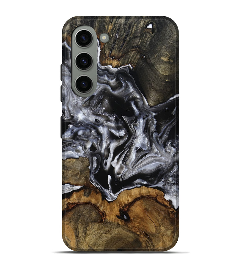 Galaxy S23 Plus Wood Live Edge Phone Case - Yadiel (Black & White, 793138)