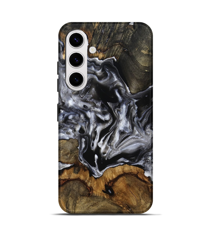 Galaxy S25 Wood Live Edge Phone Case - Yadiel (Black & White, 793138)