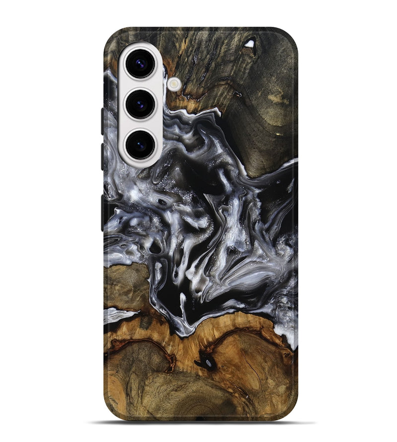 Galaxy S25 Plus Wood Live Edge Phone Case - Yadiel (Black & White, 793138)