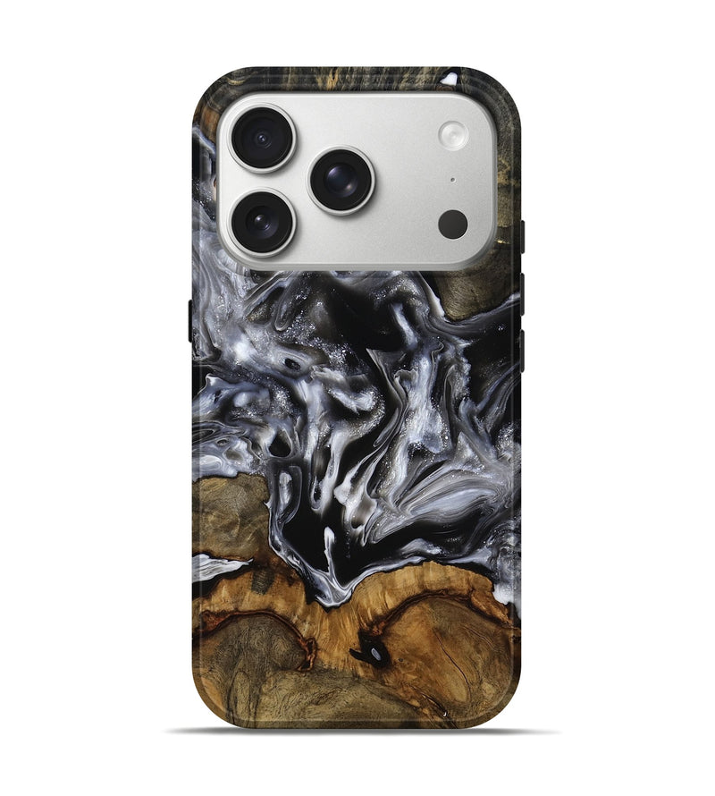 iPhone 17 Pro Wood Live Edge Phone Case - Yadiel (Black & White, 793138)