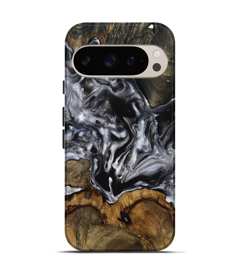Pixel 9 Pro Wood Live Edge Phone Case - Yadiel (Black & White, 793138)