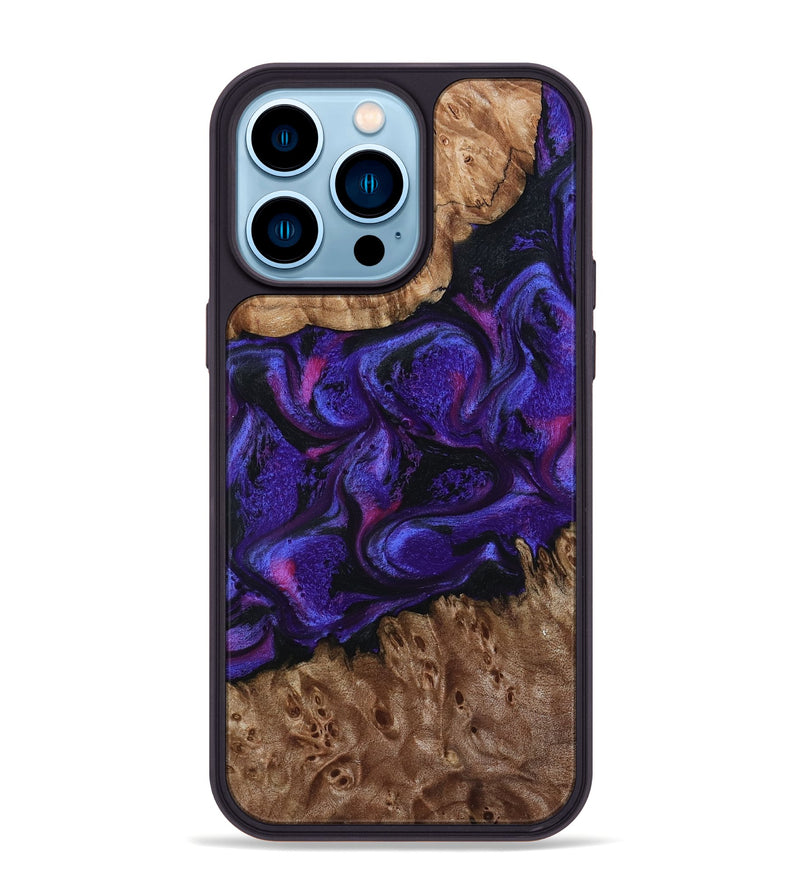 iPhone 14 Pro Max Wood Phone Case - Deana (Purple, 793180)