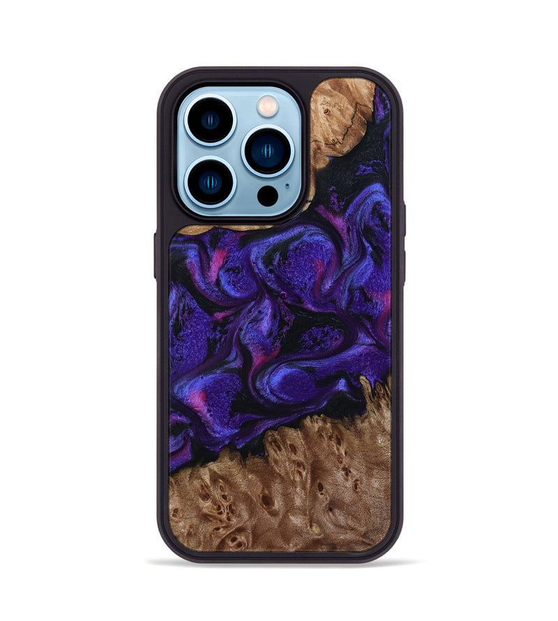 iPhone 14 Pro Wood Phone Case - Deana (Purple, 793180)