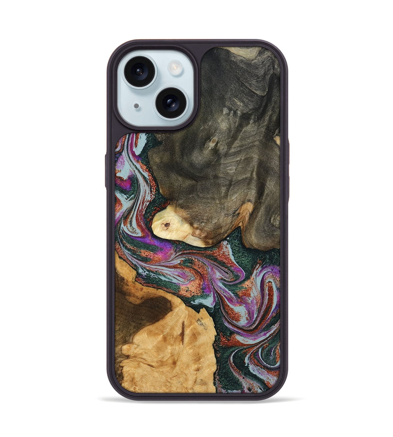 iPhone 15 Wood Phone Case - Yvonne (Green, 793191)