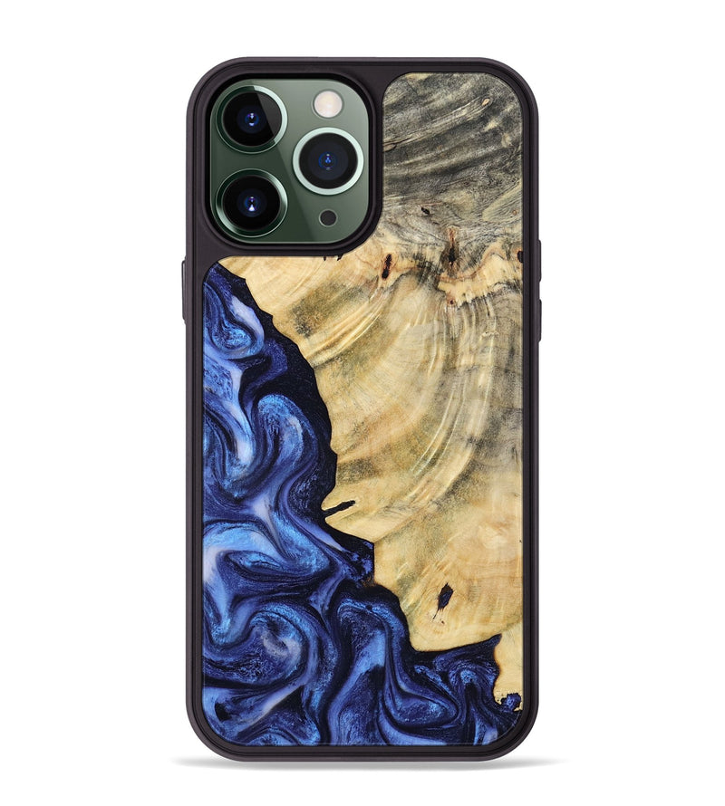 iPhone 13 Pro Max Wood Phone Case - Bonita (Blue, 793219)