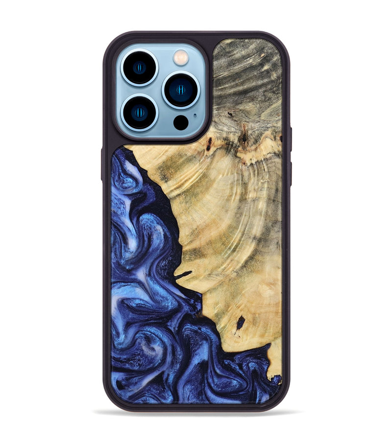 iPhone 14 Pro Max Wood Phone Case - Bonita (Blue, 793219)