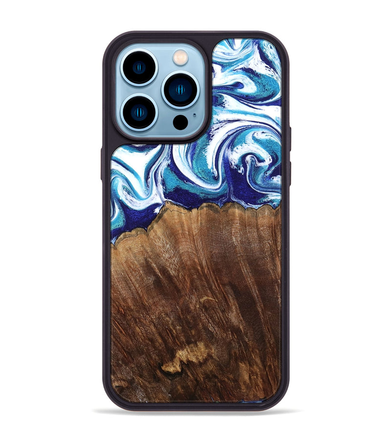 iPhone 14 Pro Max Wood Phone Case - Kody (Blue, 793357)