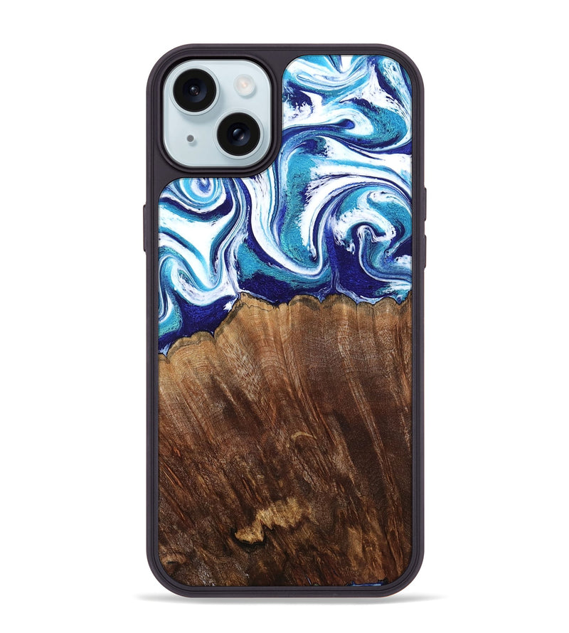 iPhone 15 Plus Wood Phone Case - Kody (Blue, 793357)