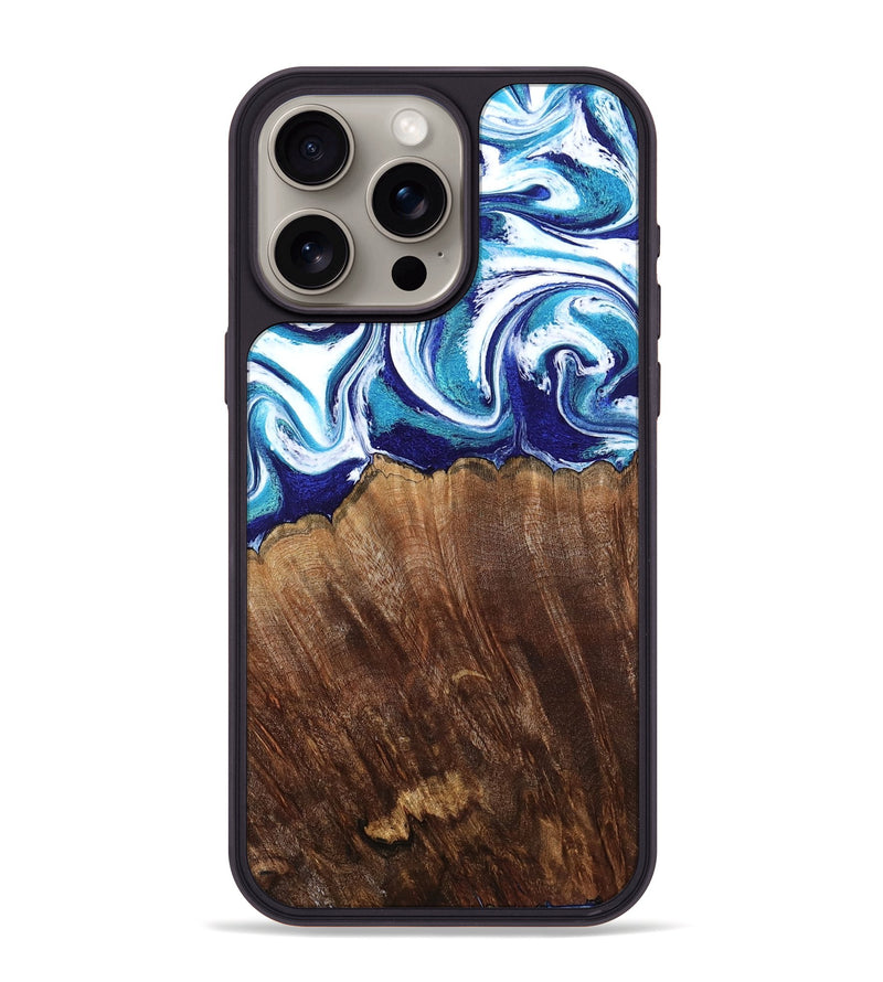 iPhone 15 Pro Max Wood Phone Case - Kody (Blue, 793357)