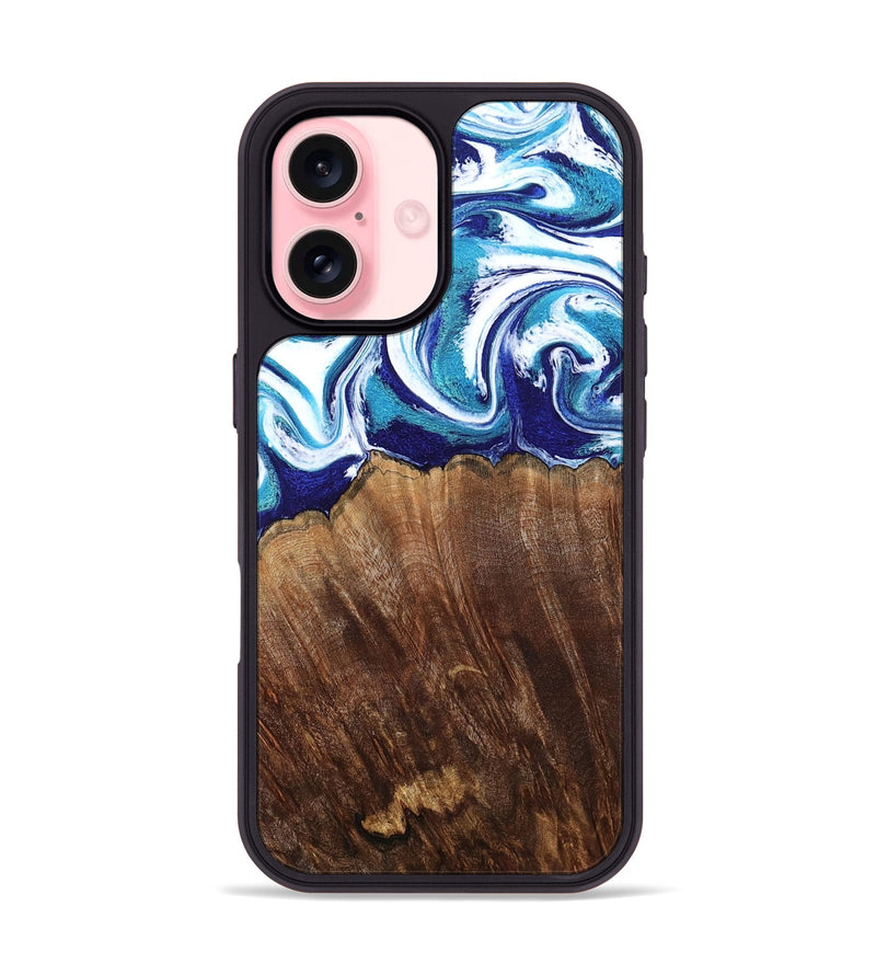 iPhone 16 Wood Phone Case - Kody (Blue, 793357)