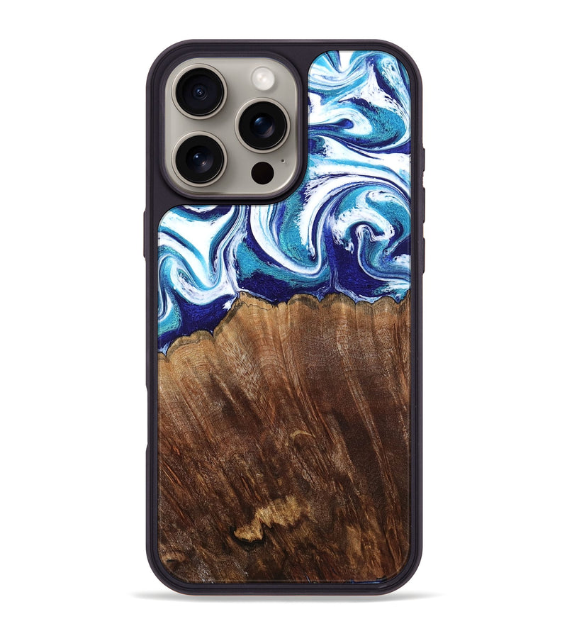 iPhone 16 Pro Max Wood Phone Case - Kody (Blue, 793357)