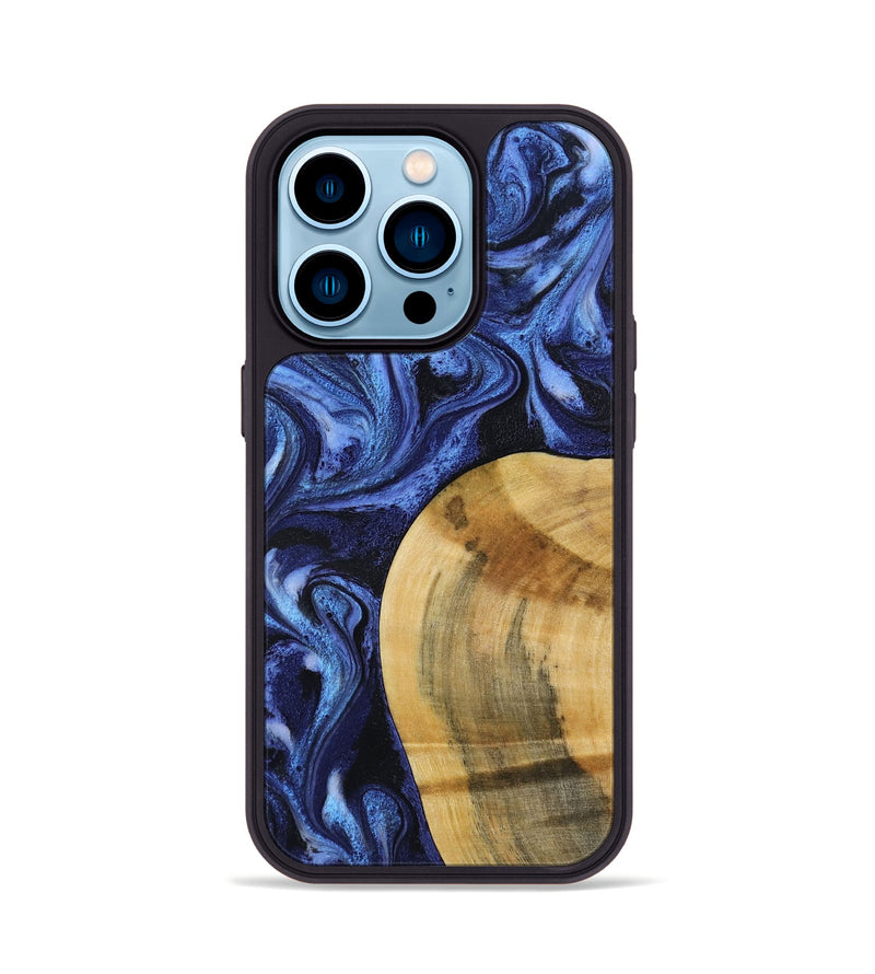 iPhone 14 Pro Wood Phone Case - Lyndon (Blue, 793360)