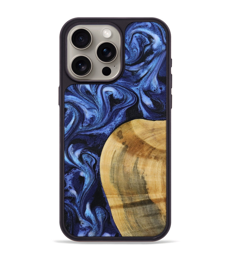 iPhone 15 Pro Max Wood Phone Case - Lyndon (Blue, 793360)