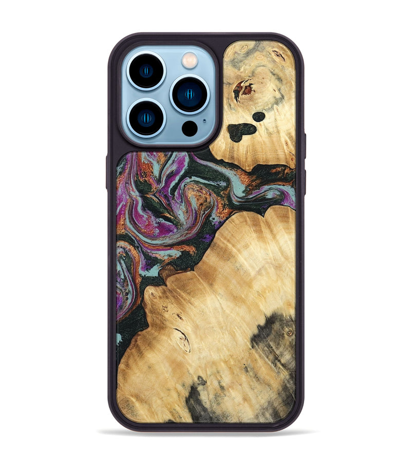 iPhone 14 Pro Max Wood Phone Case - Trinity (Green, 793364)