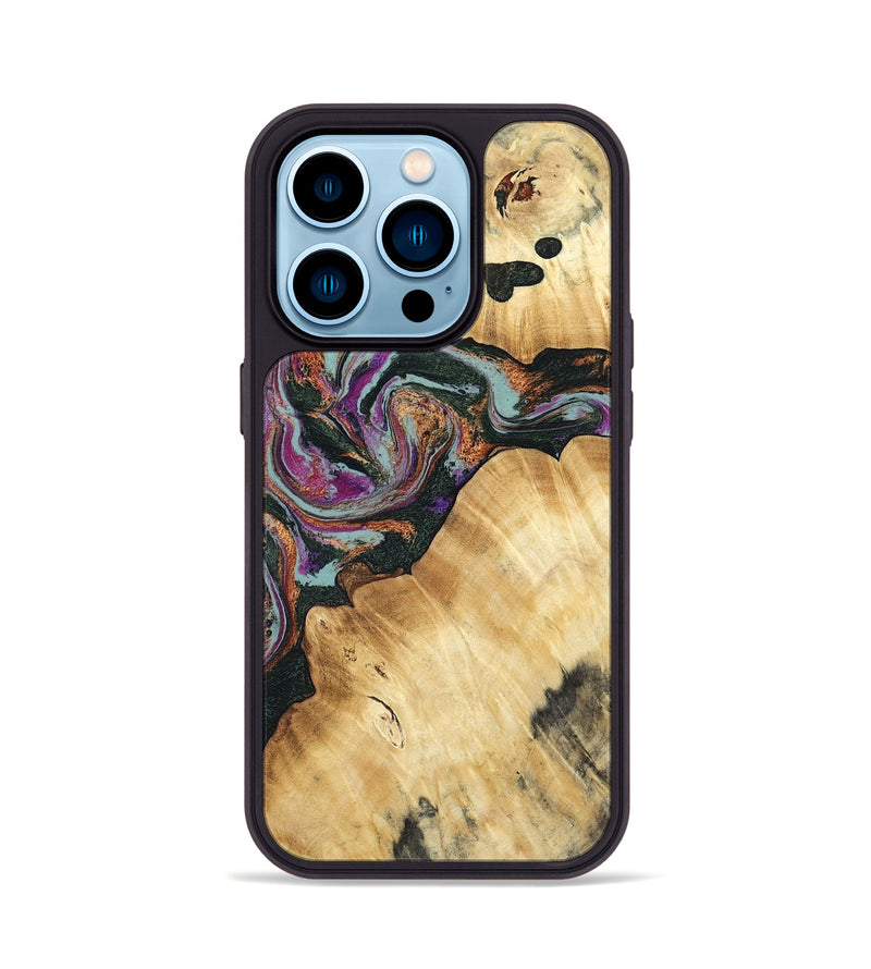 iPhone 14 Pro Wood Phone Case - Trinity (Green, 793364)