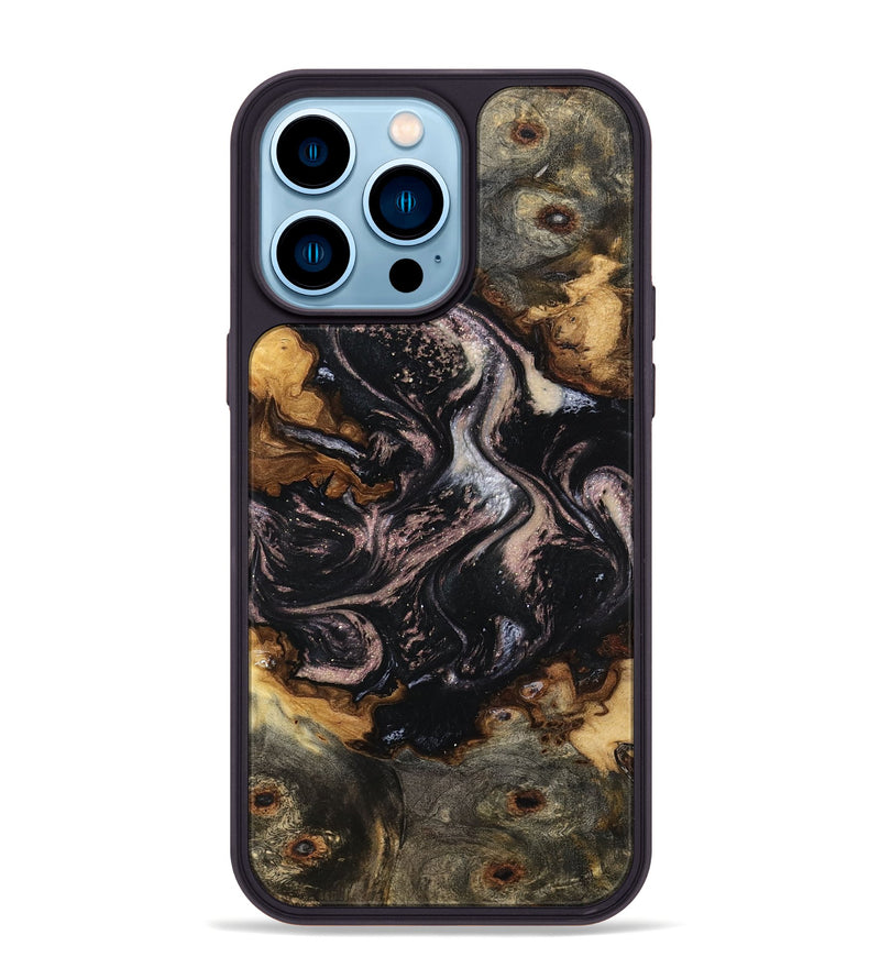 iPhone 14 Pro Max Wood Phone Case - Ronny (Black & White, 793373)