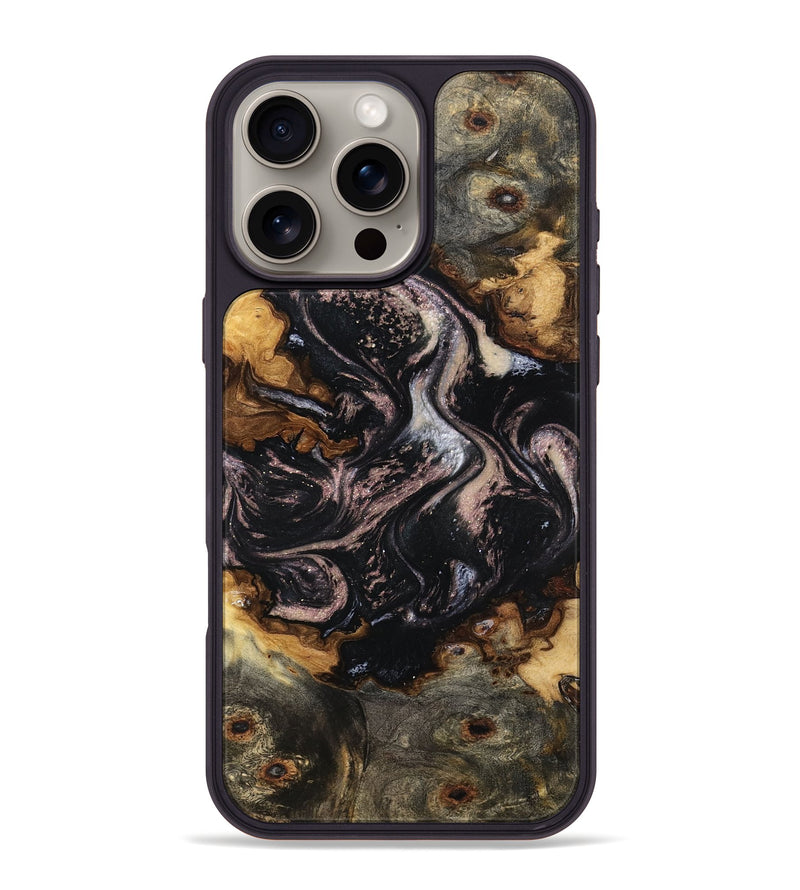 iPhone 16 Pro Max Wood Phone Case - Ronny (Black & White, 793373)