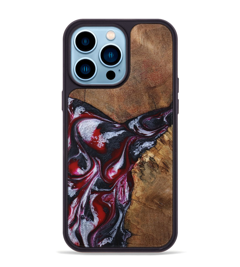 iPhone 14 Pro Max Wood Phone Case - Jaydon (Red, 793374)