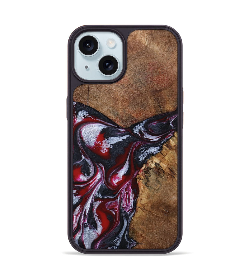 iPhone 15 Wood Phone Case - Jaydon (Red, 793374)