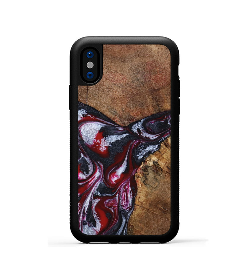 iPhone Xs Wood Phone Case - Jaydon (Red, 793374)