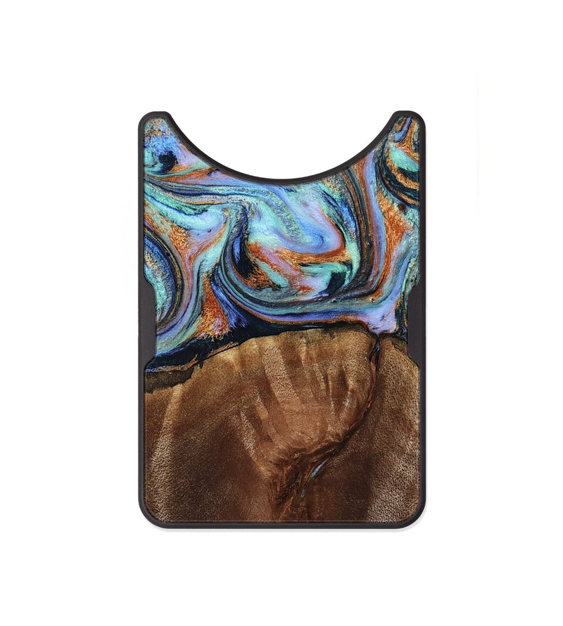 Alloy Wood Wallet - Melvina (Teal & Gold, 793378)