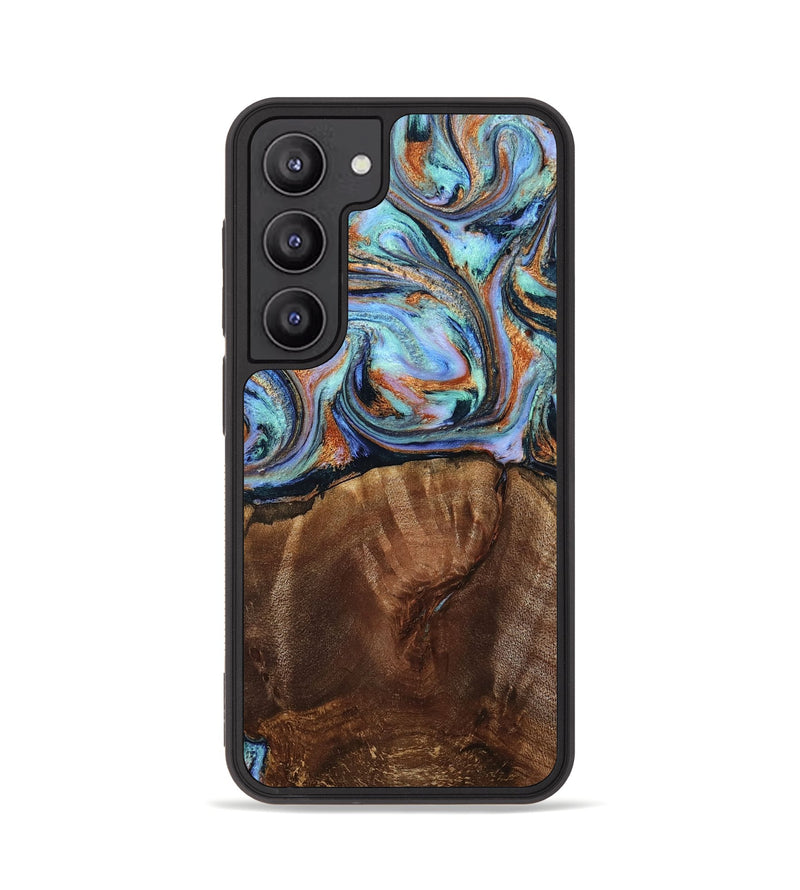 Galaxy S23 Wood Phone Case - Melvina (Teal & Gold, 793378)