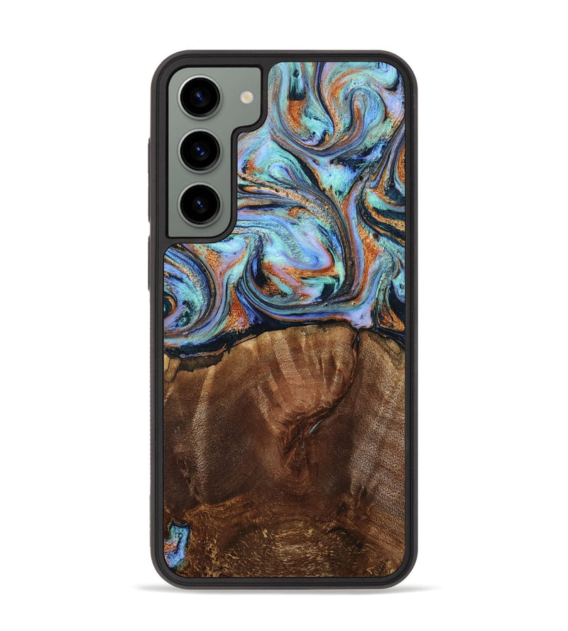 Galaxy S23 Plus Wood Phone Case - Melvina (Teal & Gold, 793378)