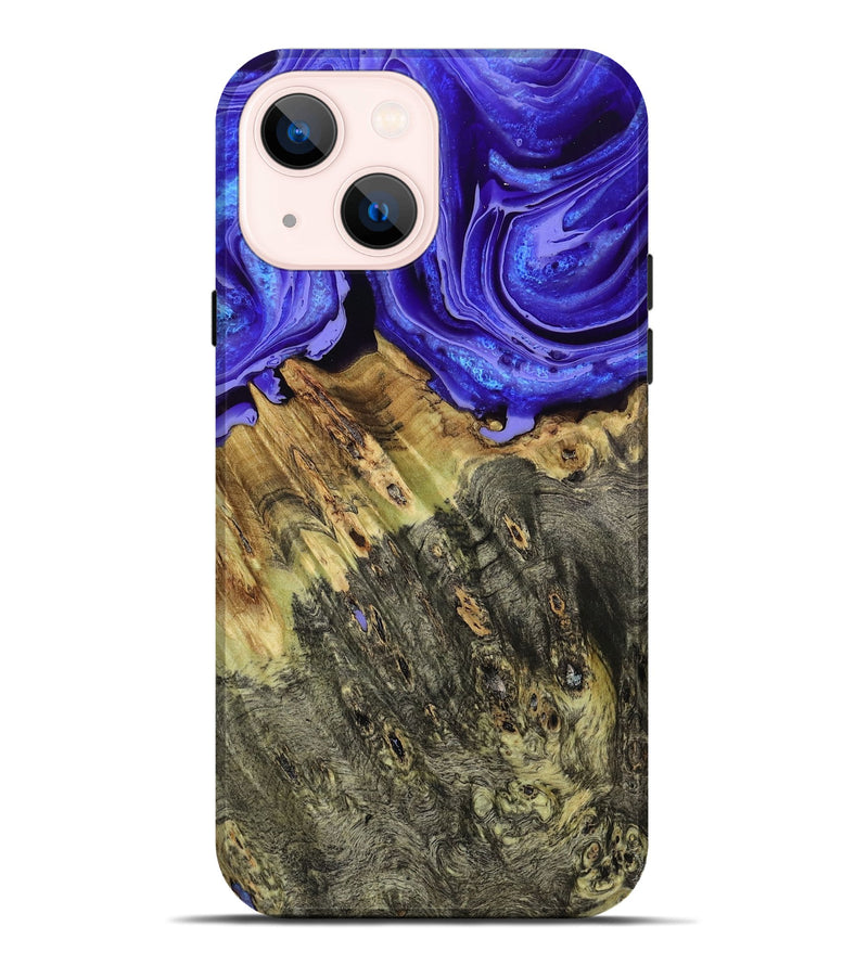 iPhone 14 Plus Wood Live Edge Phone Case - Sheyla (Purple, 793452)