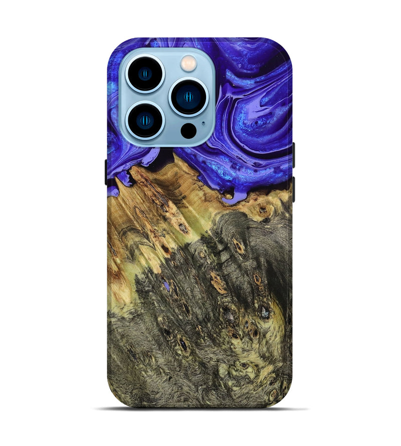 iPhone 14 Pro Wood Live Edge Phone Case - Sheyla (Purple, 793452)