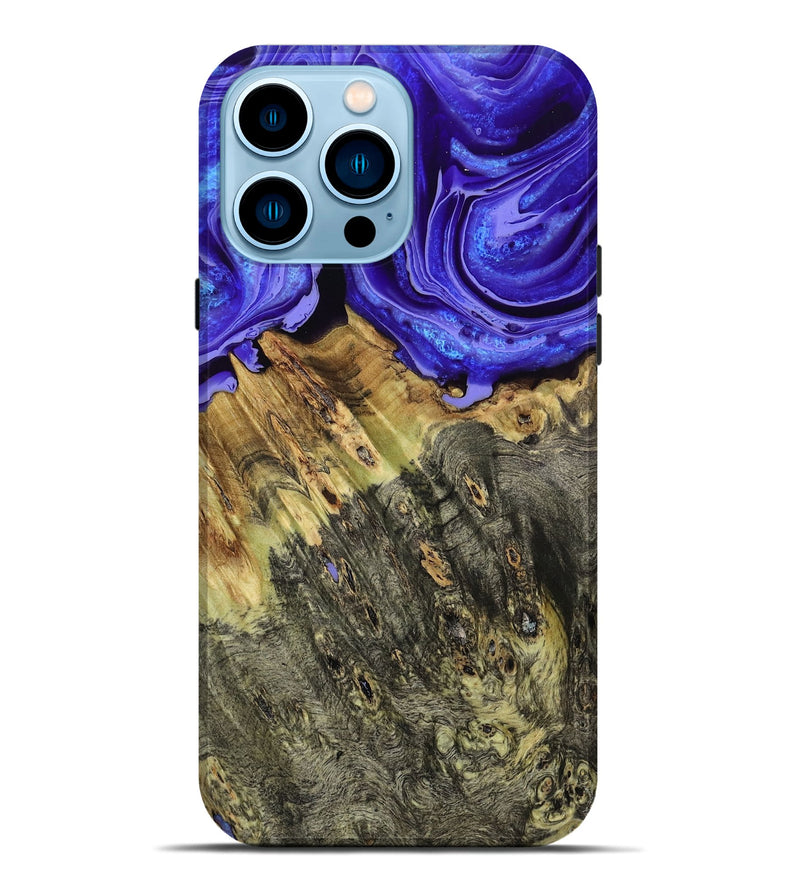 iPhone 14 Pro Max Wood Live Edge Phone Case - Sheyla (Purple, 793452)