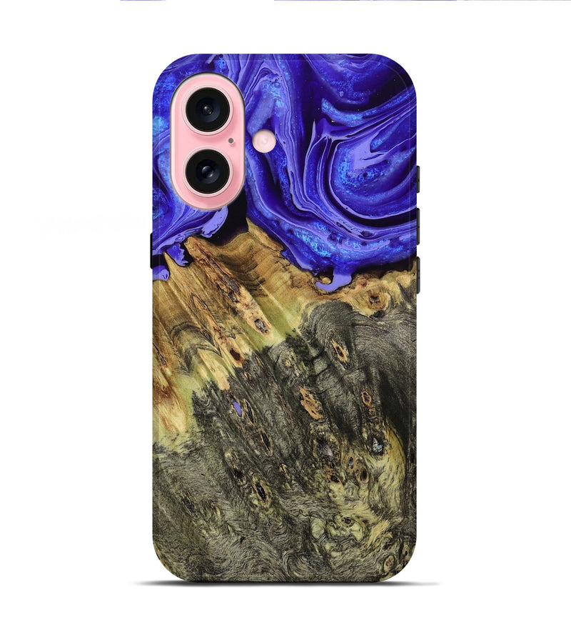 iPhone 16 Wood Live Edge Phone Case - Sheyla (Purple, 793452)