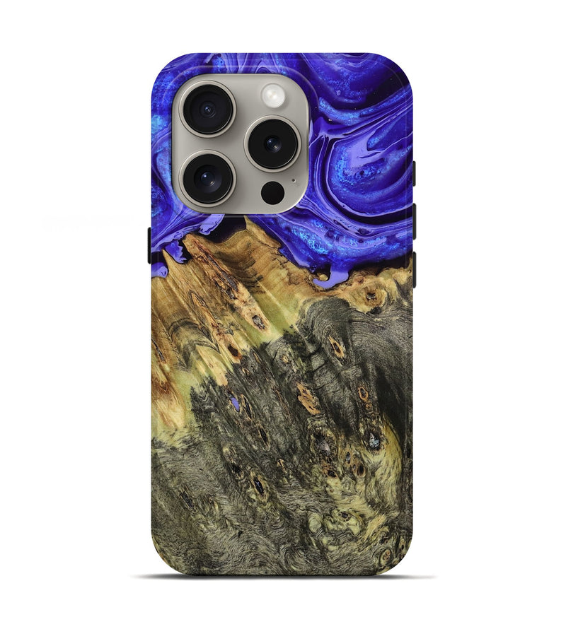 iPhone 16 Pro Wood Live Edge Phone Case - Sheyla (Purple, 793452)