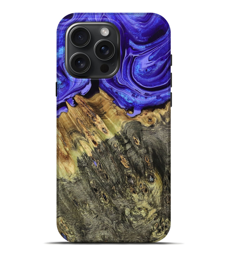 iPhone 16 Pro Max Wood Live Edge Phone Case - Sheyla (Purple, 793452)