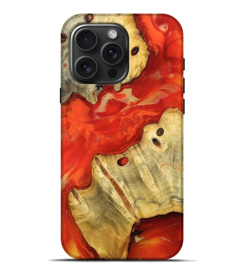 iPhone 16 Pro Max Wood Live Edge Phone Case - Rodolfo (Red, 793479)