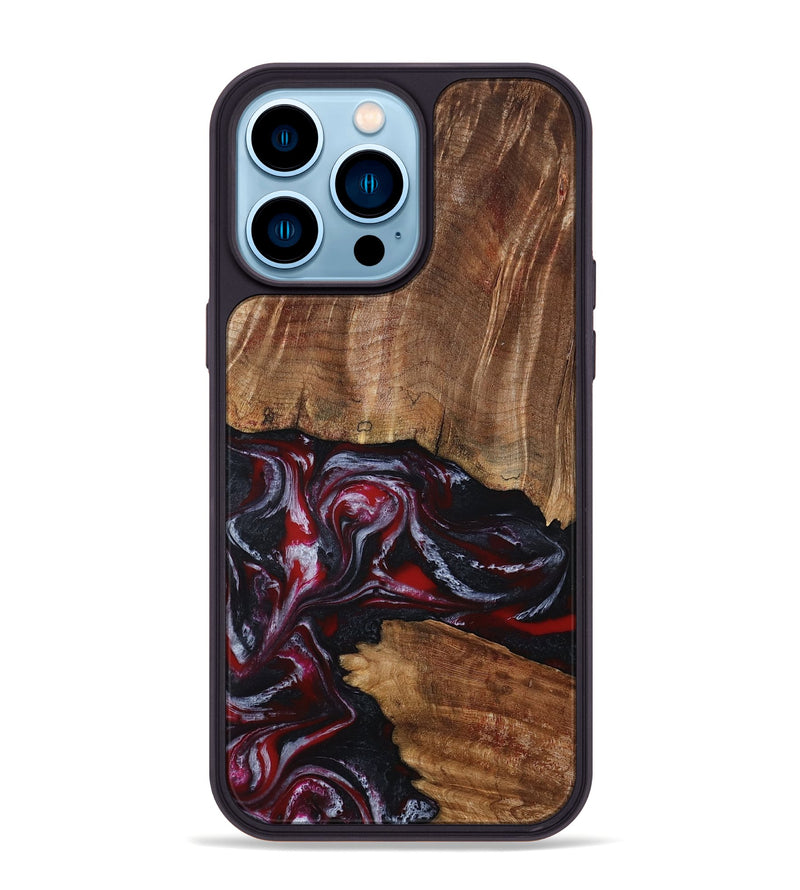 iPhone 14 Pro Max Wood Phone Case - Dior (Red, 793484)