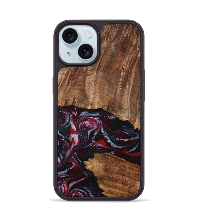 iPhone 15 Wood Phone Case - Dior (Red, 793484)