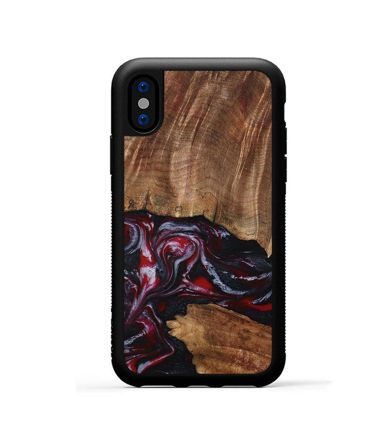 iPhone Xs Wood Phone Case - Dior (Red, 793484)