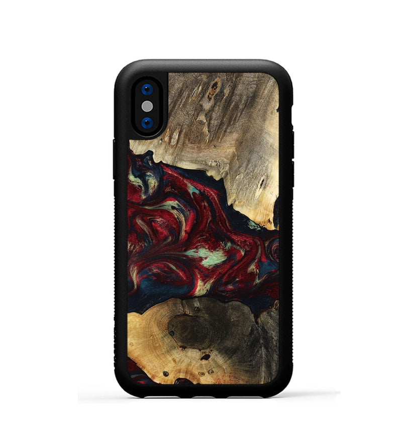 iPhone Xs Wood Phone Case - Jailene (Red, 793487)