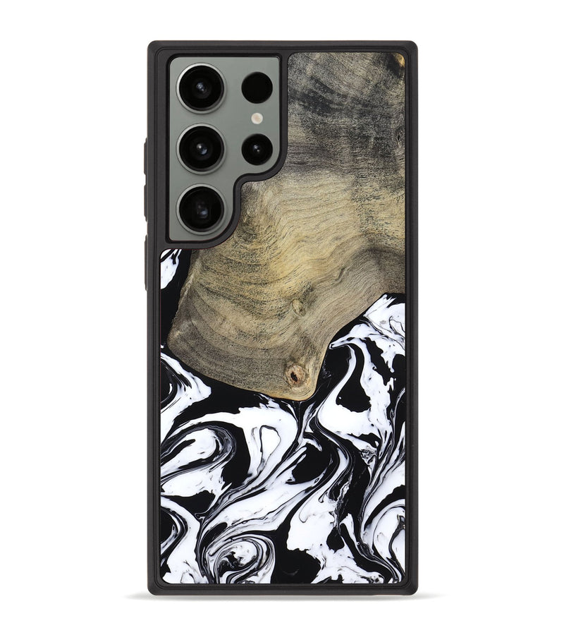 Galaxy S23 Ultra Wood Phone Case - Helen (Black & White, 793495)