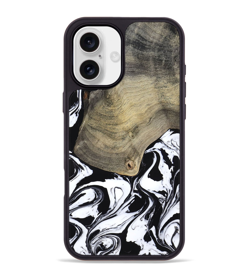 iPhone 16 Plus Wood Phone Case - Helen (Black & White, 793495)
