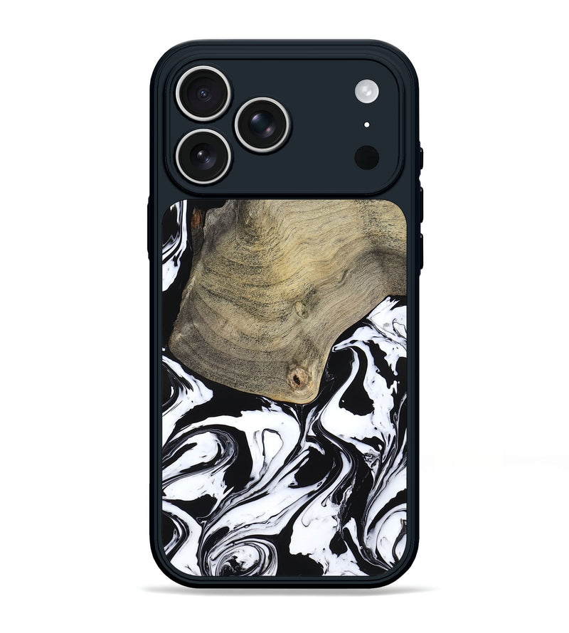 iPhone 17 Pro Max Wood Phone Case - Helen (Black & White, 793495)
