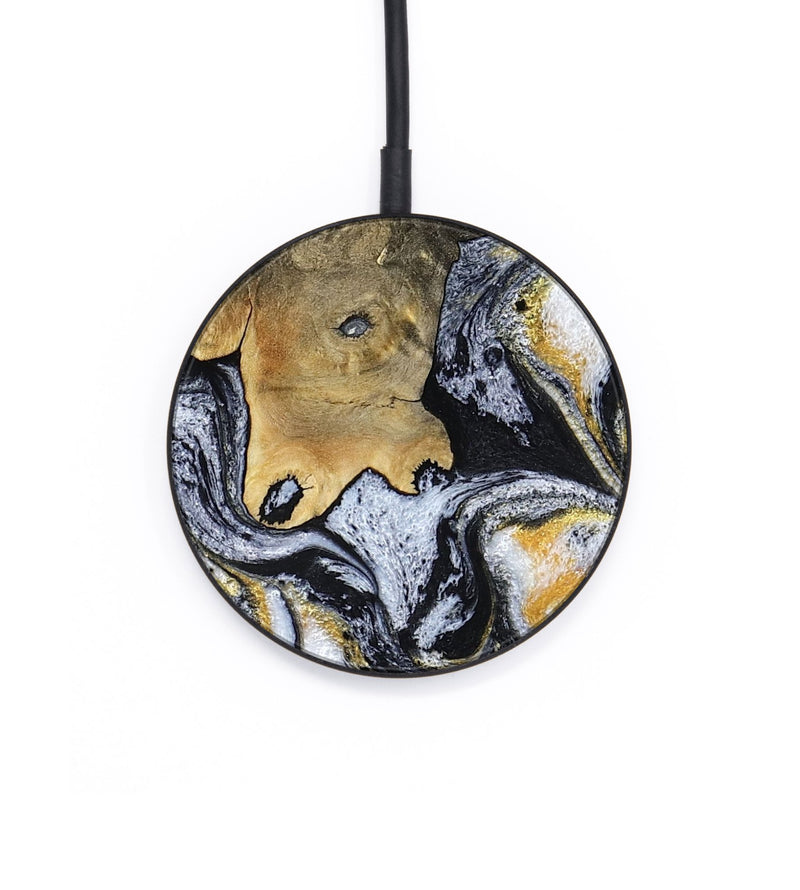 Circle Wood Wireless Charger - Mary (Black & White, 793499)