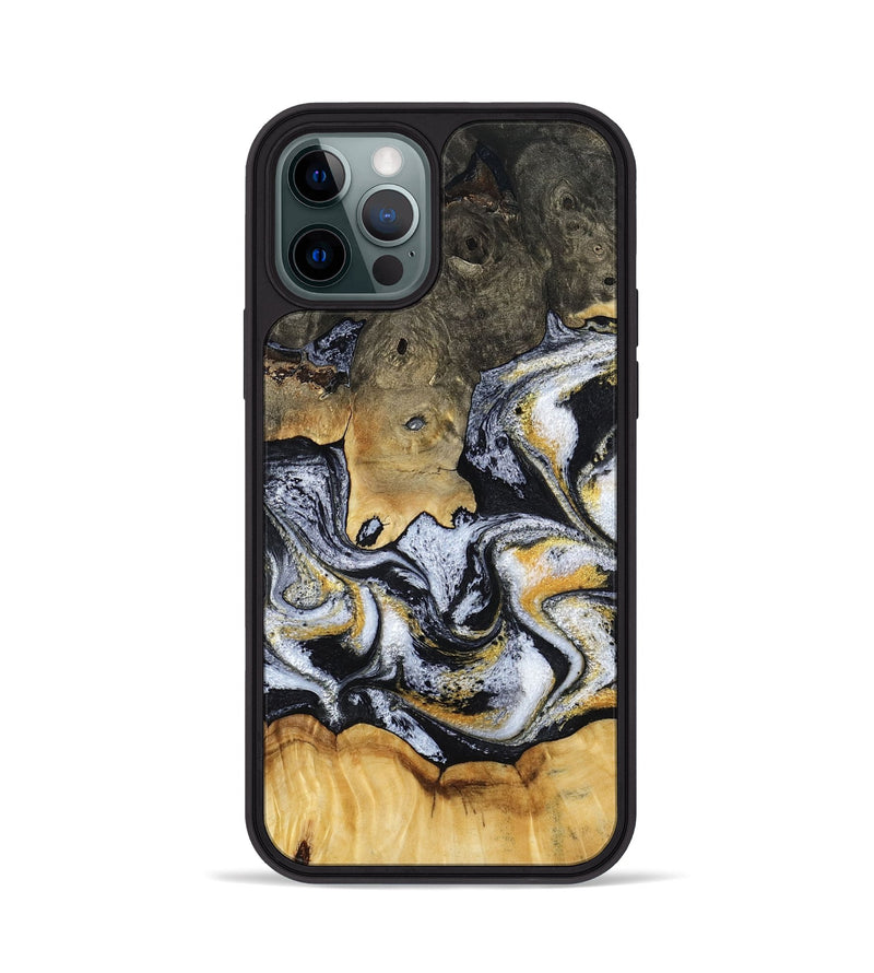 iPhone 12 Pro Wood Phone Case - Mary (Black & White, 793499)