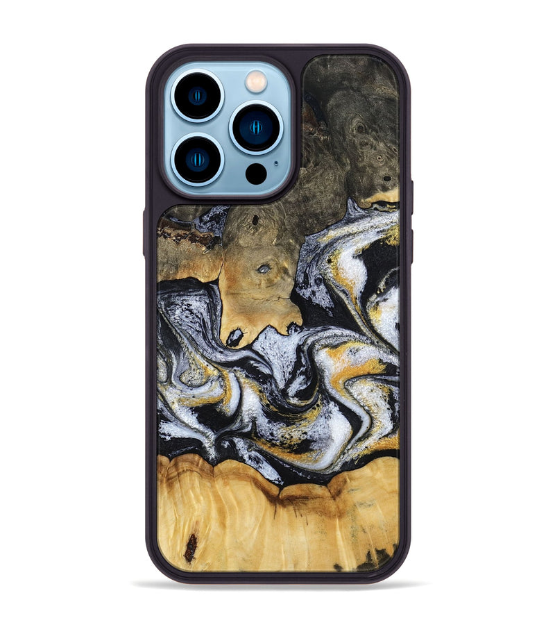 iPhone 14 Pro Max Wood Phone Case - Mary (Black & White, 793499)