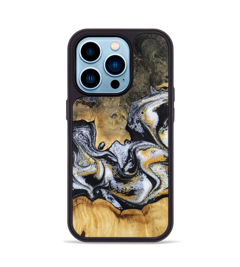 iPhone 14 Pro Wood Phone Case - Mary (Black & White, 793499)