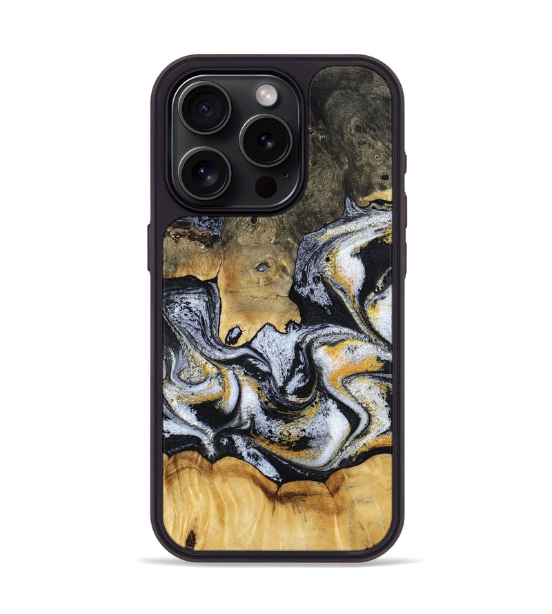 iPhone 15 Pro Wood Phone Case - Mary (Black & White, 793499)