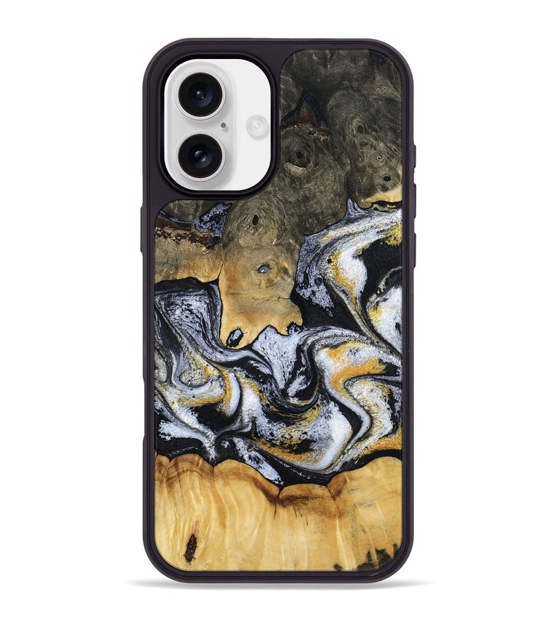 iPhone 16 Plus Wood Phone Case - Mary (Black & White, 793499)