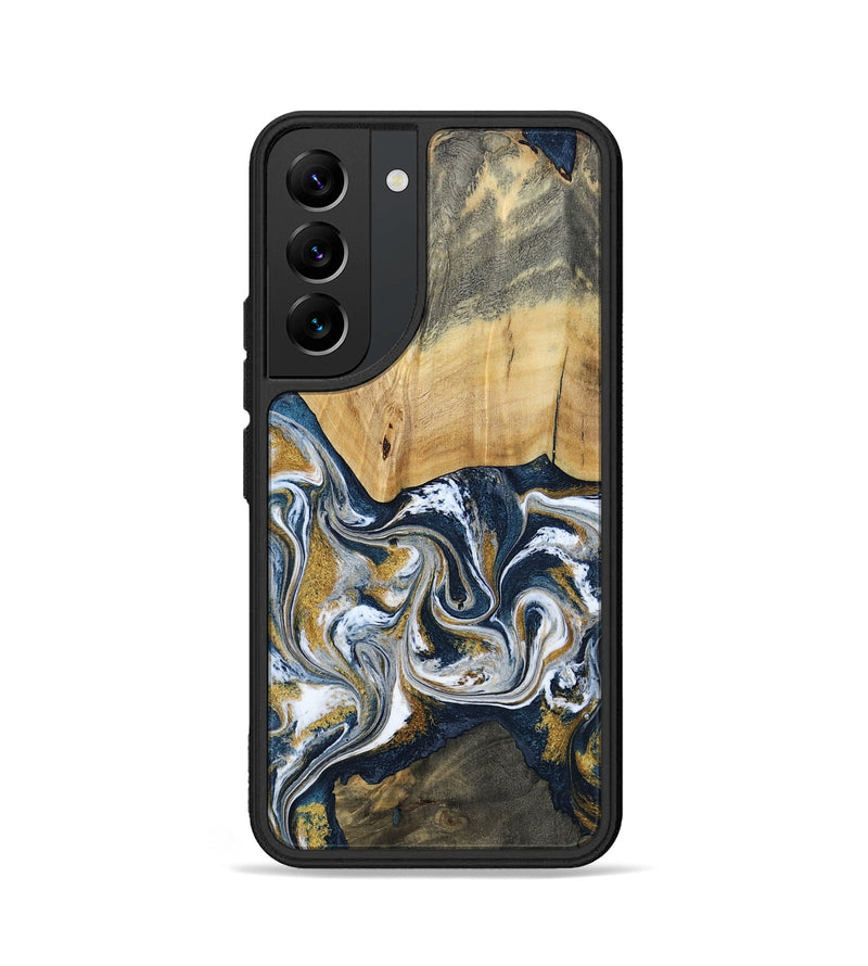 Galaxy S22 Wood Phone Case - Shanta (Teal & Gold, 793501)
